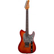 Godin 6 String Solid-Body Electric Guitar, Right, Sunset Burst (52455)