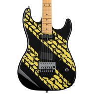 Godin Derry Grehan Signature Tread 1 Electric Guitar - Black with Tread Custom Graphics