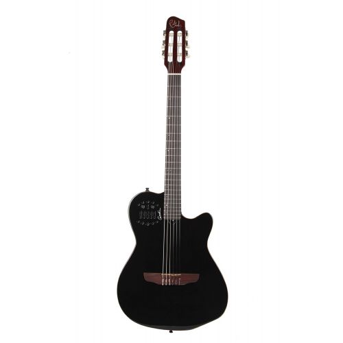  Godin Multiac Series-ACS Black Slim Guitar (Nylon Black Pearl)