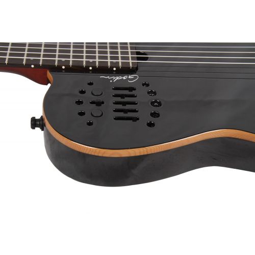  Godin Multiac Series-ACS Black Slim Guitar (Nylon Black Pearl)