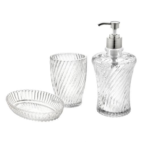  Godinger Serenity 3-Piece Clear Vanity Set