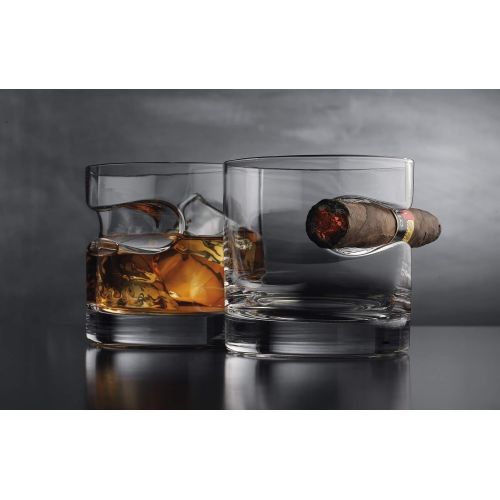  [아마존 핫딜]  [아마존핫딜]Godinger Cigar Glass - Old Fashioned Whiskey Glass With Indented Cigar Rest