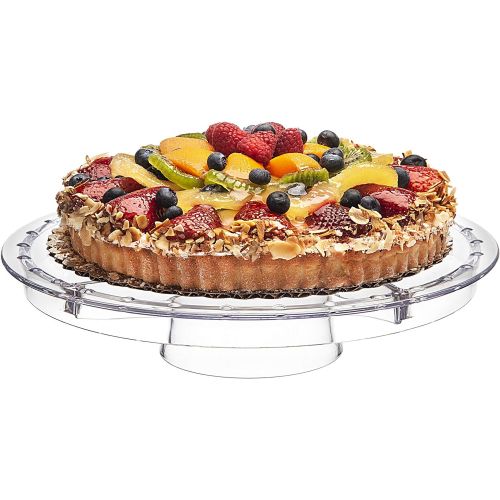  [아마존 핫딜] Godinger 6 in 1 Cake Stand and Serving Plate Platter with Dome Cover, Multi-Purpose Use, Shatterproof and Reusable Acrylic - Dublin Collection