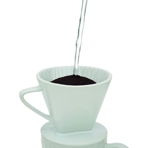  [아마존베스트]Godinger Pour Over Coffee Maker Dripper and Coffee Mug Brew Set, Bone China - 14oz