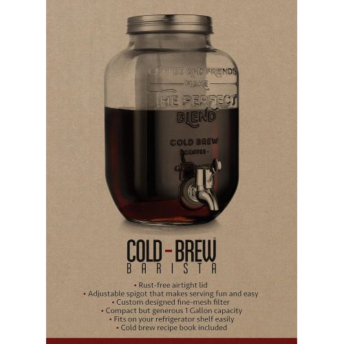  Godinger Cold Brew Coffee Maker, Iced Coffee Dispenser - 1 Gallon (3.78L)