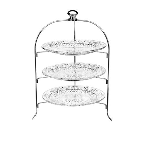  Godinger 3 Tiered Platter Stand - Dublin Crystal Collection