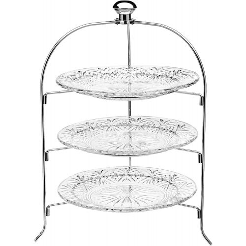  Godinger 3 Tiered Platter Stand - Dublin Crystal Collection