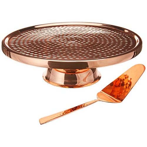  Godinger Cake Stand/Server, Copper Finish