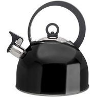 [아마존베스트]Godinger Studio Hot Water Tea Kettle, Stainless Steel Tea Pot with Whistle, Stovetop Teakettle - 2.5L, Black