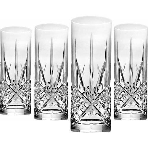  [아마존베스트]Godinger Tall Beverage Glasses Collins All Purpose - Dublin Collection, SET OF 4