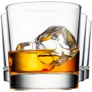 [아마존베스트]Godinger Old Fashioned Whiskey Glasses, Italian Made Glass Beverage Cups - Set of 4