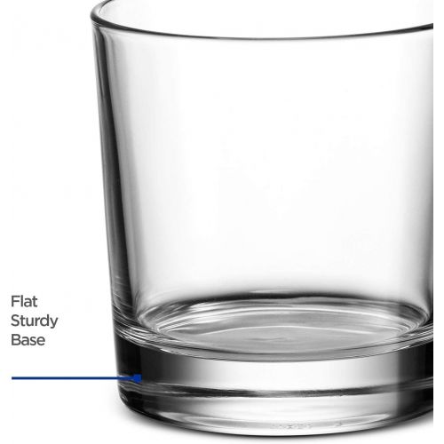  [아마존베스트]Godinger Old Fashioned Whiskey Glasses, Italian Made Glass Beverage Cups - Set of 4