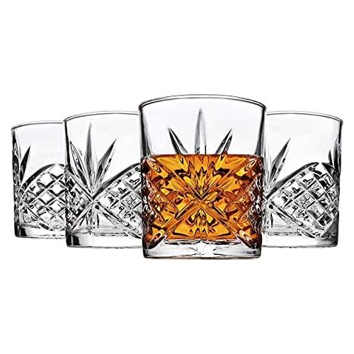  [아마존베스트]Godinger Old Fashioned Whiskey Glasses, Shatterproof and Reusable Acrylic - Dublin Collection, Set of 4