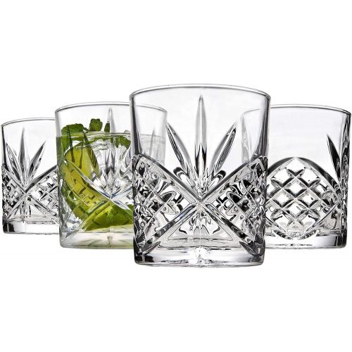  [아마존베스트]Godinger Old Fashioned Whiskey Glasses, Shatterproof and Reusable Acrylic - Dublin Collection, Set of 4