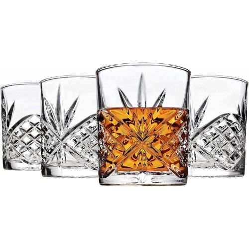  [아마존베스트]Godinger Old Fashioned Whiskey Glasses, Shatterproof and Reusable Acrylic - Dublin Collection, Set of 4