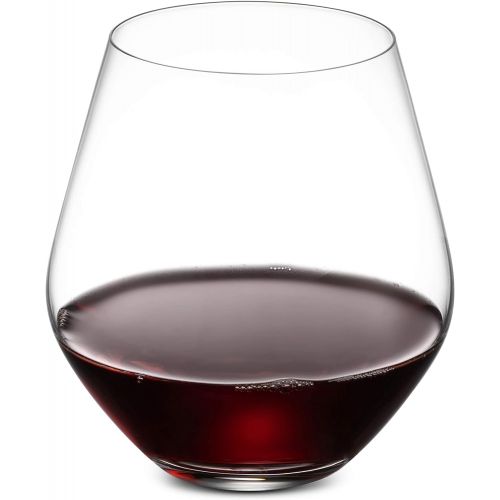  [아마존베스트]Godinger Wine Glasses, Stemless Goblet Beverage Cups, European Made - 17oz, Set of 4