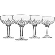 [아마존베스트]Godinger Champagne Coupe Barware Glasses - Set of 4, Dublin Crystal Collection