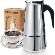 Godmorn Stovetop Espresso Maker, Moka Pot, Italian Coffee Maker 450ml/15oz/9 cup (espresso cup=50m), Classic Cafe Percolator Maker, Stainless Steel, Suitable for Induction Cookers