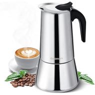 Godmorn Stovetop Espresso Maker, Moka Pot, Percolator Italian Coffee Maker, 600ml/20oz/12 cup (espresso cup=50ml), Classic Cafe Maker, stainless steel, suitable for induction cookers