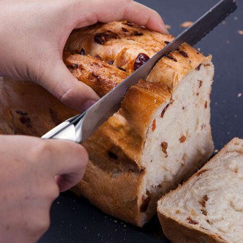  Brotmesser Godmorn 8 Zoll mit weissem Griff Professional gezackten Brotmesser gezackten Universalmesser - Kueche Werkzeug zum Schneiden von Kuchen Brot Sandwich