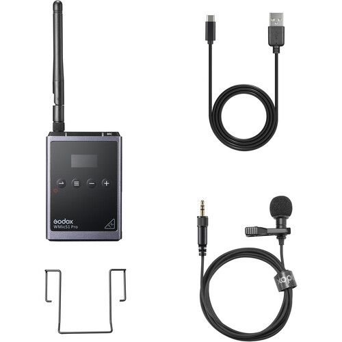  Godox WMicS1 Pro TX UHF Wireless Bodypack Transmitter with Lavalier Mic (514 to 596 MHz)