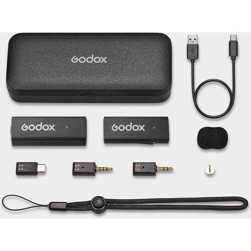  Godox MoveLink Mini UC Wireless Microphone System for Cameras & Mobile Devices (2.4 GHz, Classic Black)