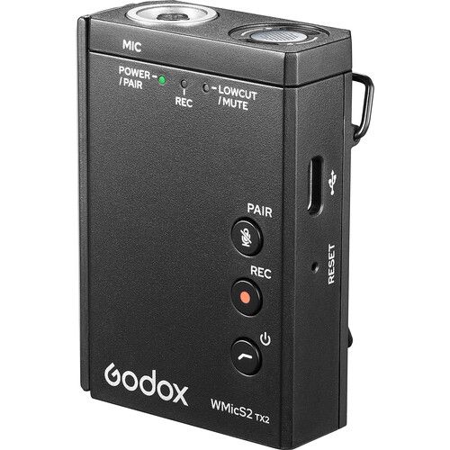  Godox WMicS2 UHF Compact 2-Person Wireless Microphone System for Cameras & Smartphones with 3.5mm (514 to 596 MHz)