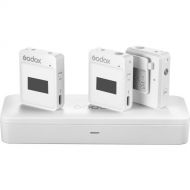 Godox MoveLink II M2 Compact 2-Person Wireless Microphone System for Cameras & Smartphones with 3.5mm (2.4 GHz, White)