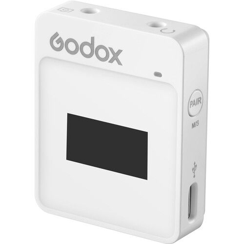  Godox MoveLink II M1 Compact Wireless Microphone System for Cameras & Smartphones with 3.5mm (2.4 GHz, White)