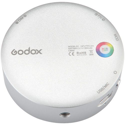  Godox Round Mini RGB LED Magnetic Light (Silver)