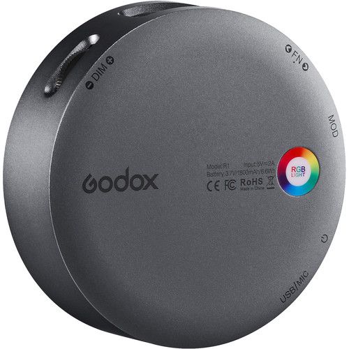  Godox Round Mini RGB LED Magnetic Light (Gray)