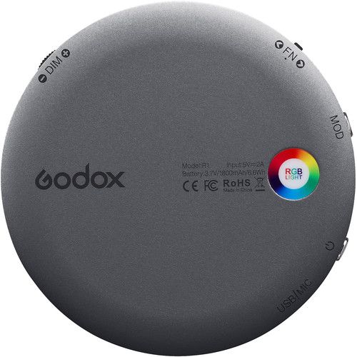  Godox Round Mini RGB LED Magnetic Light (Gray)