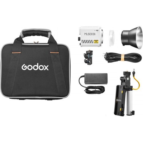  Godox ML60IIBi Bi-Color LED Monolight (AK-B01 Battery Handgrip Kit)