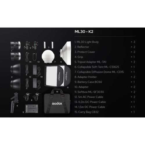  Godox ML30 Dainty LED 2-Light Kit