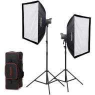 Godox Litemons LA150D Daylight LED 2-Light Kit with Stands and Softboxes