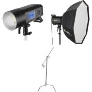 Godox AD400Pro Witstro Battery-Powered Monolight Kit with Softbox and C-Stand