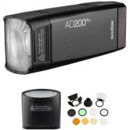 Godox AD200Pro TTL Pocket Flash Kit with Round Head and Modifiers