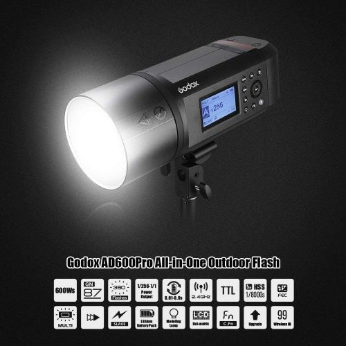  Godox AD600 Pro AD600Pro 600Ws TTL Outdoor Flash with Li-ion Battery HSS 1/8000s Strobe Light, Built-in Godox 2.4G Wireless X System Compatible for Canon Nikon Sony FUJIFILM Olympu