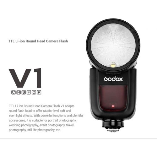  Godox V1F 76Ws 2.4G TTL Flash with AK-R1 Pocket Flash Light Accessories Kit for FUJIFILM Cameras,5600±200k, 480 Full Power Shots, 1.5 sec. Recycle Time,Rechargeable 7.2V 2600mAh Li