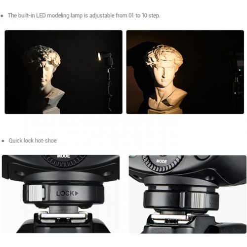  Godox V1-F Round Head Camera Flash Speedlite, 76Ws 2.4G TTL Flash 1/8000 HSS Speedlight, 480 Full Power Shots, 10 Level LED Modeling Lamp, Compatible for Fuji Fujifilm Camera