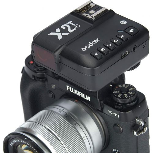  Godox X2T-F TTL Wireless Flash Trigger for Fujifilm Fuji, Bluetooth Connection, 1/8000s HSS, 5 Separate Group Buttons, Relocated Control-Wheel, New Hotshoe Locking, New AF Assist L