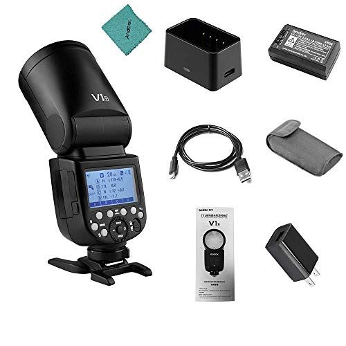  Godox V1F Professional Camera Flash Speedlite Speedlight Round Head Wireless 2.4G for Fuji Fujifilm X-Pro2 X-T20 X-T2 X-T1 GFX50S GFX50R Cameras for Wedding Portrait Studio Photogr