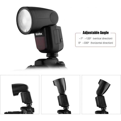  Godox V1F Professional Camera Flash Speedlite Speedlight Round Head Wireless 2.4G for Fuji Fujifilm X-Pro2 X-T20 X-T2 X-T1 GFX50S GFX50R Cameras for Wedding Portrait Studio Photogr