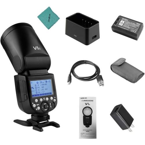  Godox V1F Professional Camera Flash Speedlite Speedlight Round Head Wireless 2.4G for Fuji Fujifilm X-Pro2 X-T20 X-T2 X-T1 GFX50S GFX50R Cameras for Wedding Portrait Studio Photogr