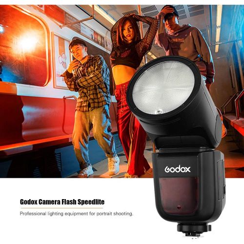  Godox V1F Professional Camera Flash Speedlite Speedlight Round Head Wireless 2.4G for Fuji Fujifilm X-Pro2 X-T20 X-T2 X-T1 GFX50S GFX50R Cameras for Wedding Portrait Studio Photogr