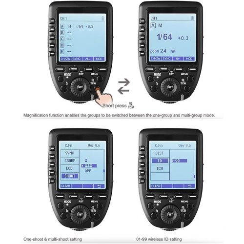  Godox Xpro-F for Fuji Fujifilm TTL Wireless Flash Trigger, 1/8000s HSS, TTL-Convert-Manual Function, Large Screen, 5 Dedicated Group Buttons, 11 Customizable Functions with PERGEAR