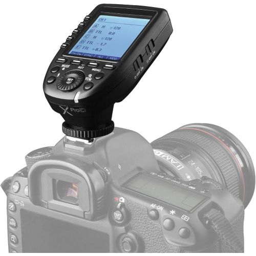  Godox Xpro-C TTL Wireless Flash Trigger for Canon 1/8000s HSS TTL-Convert-Manual Function Large Screen Slanted Design 5 Dedicated Group Buttons 11 Customizable Functions