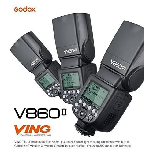  Godox Ving V860II-S 2.4G HSS 1/8000 TTL Li-on Battery V860II Camera Flash Speedlite for Sony A7 A7R A7S A7II A7RII A58 A99 A6000 A6300 Camera