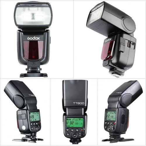  GODOX TT600 Master Slave Flash Speedlite with Standard Hotshoe Interface for Canon Nikon Pentax Olympus Fujifilm Camera, GN60, 5600k±200k, X System, 0.1-2.6s Recycle Time