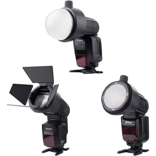  Godox AK-R1 Round Head Accessories Kit with S-R1 Flash Head Adapter - Compatible with Godox V860II TT685 TT600 and Canon Nikon Sony Camera Flash Speedlight